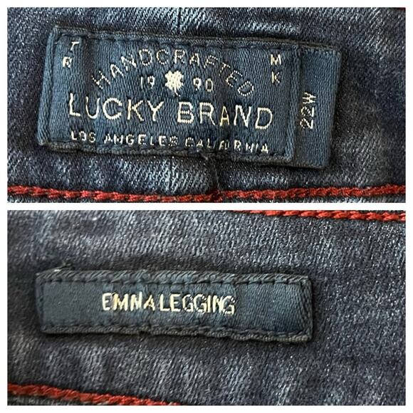 Lucky Brand Women’s Plus Jeans Emma Legging High Rise Dark Wash Stretch Size 22W - Picture 5 of 7